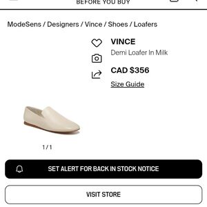 Vince Leather Loafers in Light Cream